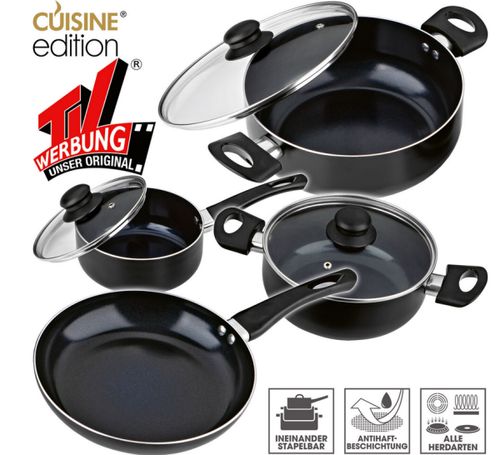 Cuisine Edition Aluminium Topf- und Pfannenset - 7-Teilig