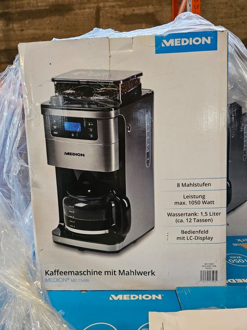 Medion Kaffeemaschine mit Mahlwerk MD15486 1050W