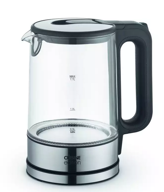 Cuisine Edition Glass Electric kettle with blue LED